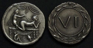 Illustration for article titled Ancient Roman coins depict sundry sexual acts, but what were they for?